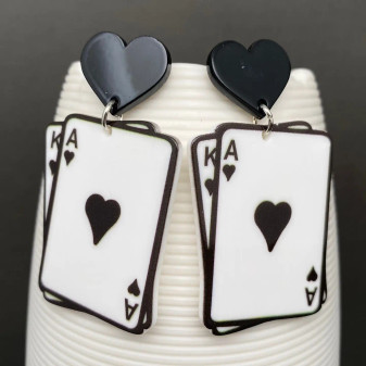 Blackjack Card Earrings Acrylic