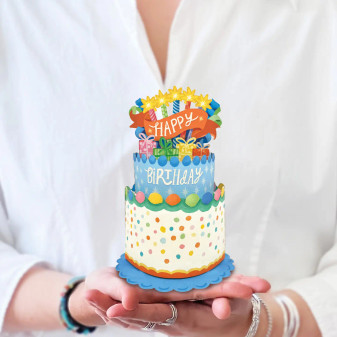 FreshCut Mini Pop Up 3D Birthday Cake Birthday Greeting Card
