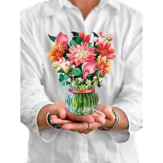 FreshCut Mini Pop Up 3D Dahlias Greeting Card