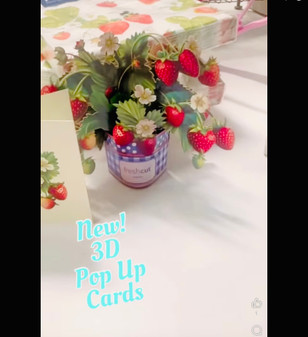 FreshCut Mini Pop Up 3D Strawberries Greeting card
