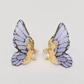 Butterfly Gradient Blue Stud Earrings