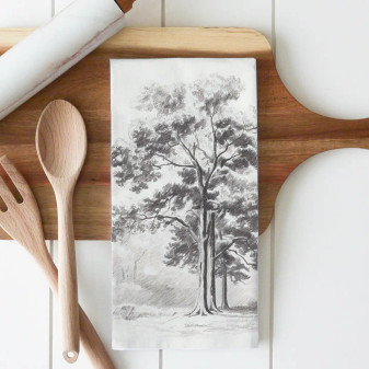 Porter Lane Black Trees USA Made 109% Stonewashed Cotton