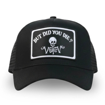 Baseball Trucker Cap Hat Funny But Dis You Die Black