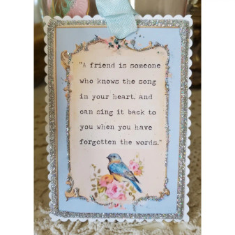 Gift Tag Birds Flowers A Friend Is Someone Who Knows The Song In Your Heart