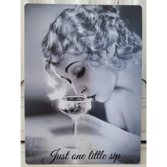 Funny Magnet Vintage Lady Martini Just One Little Sip