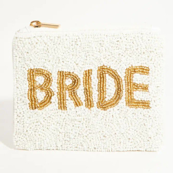 Bride Beaded Coin Purse Fully Lined Zipper Closure Midwest Bride