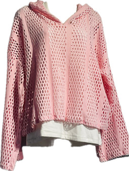 Keren Hart Pullover Hoodie Open Cut Light Pink