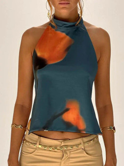 Halter Top 2 Strap Back Teal