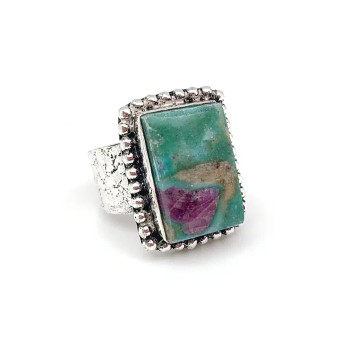 Ruby Fuchsite Stone Adjustable Ring Shape Varies