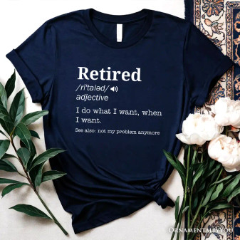 Retirement Funny T-Shirt Definition Navy
