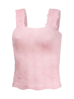 Textured Tank Top Square Neck Light Pink