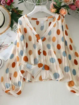 Polka Dot Button Up Blouse
