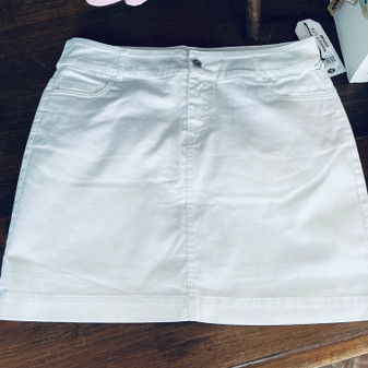 LuLu B Jean Skort White 
