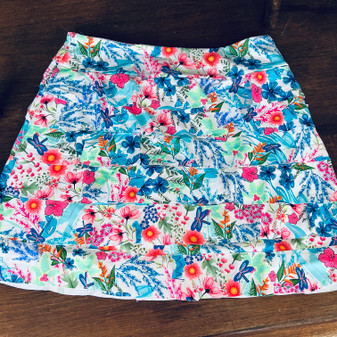 LuLu B Ruffle Cha Cha Skort Phone Pocket On Shorts Multiple Color Dragonfly