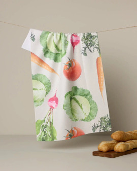 Geometry Kitchen Hand Towel Microfiber Vegetables 