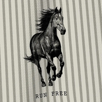 Geometry Kitchen Hand Towel Microfiber Horse Run Free