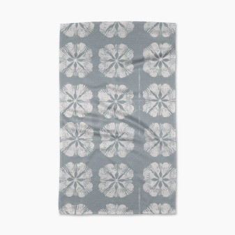 Geometry Kitchen Hand Microfiber Towel Grey Hibiscus 