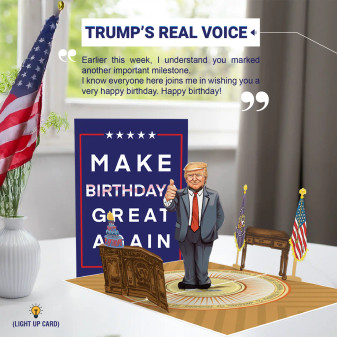 Funny Trump Birthday 3D Pop Up Signing Card