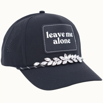 Olive & Pique Baseball Trucker Cap Leave Me Alone Bejeweled Cap