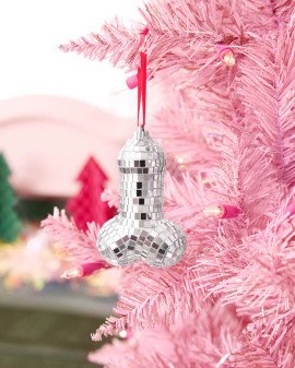 Penis Disco Mirrored Ornament Bachelorette Party Christmas Ornament 