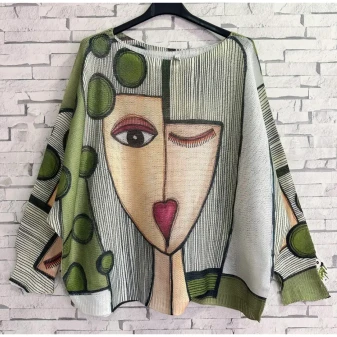 Loowie Lightweight Olive Lady Picasso One Size Top Knit