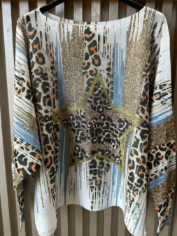 Loowie One Size Leopard Blue Top Made in Italy