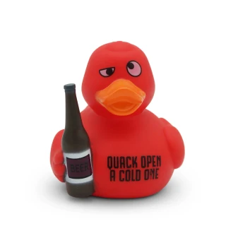 Rubber Duck Drinking Beer Quack Open A Cold One