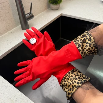 Gloves Red Leopard Diamond Ring Glam Gloves Cleaning 