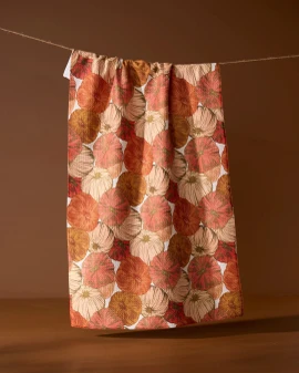 Geometry Kitchen Hand Tea Towel Tendril Pumpkins Fall Halloween 