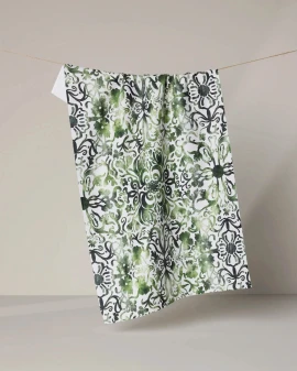 Geometry Green Goddess Kitchen Hand Tea Towel Microfiber 