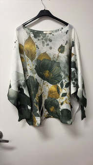 Loowie Green Botanical Floral Print Made In Italy
