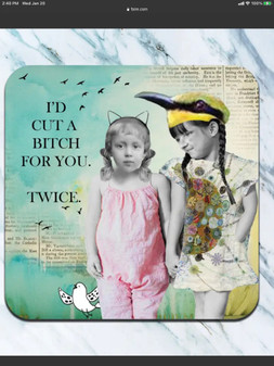 Coaster Funny I Will Cut A Bitch For You......Twice Coaster Funny I Will Cut A Bitch For You......Twice