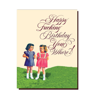 Card, Birthday Happy Birthday Whore Kids USA Made Card, Birthday Happy Birthday Whore Kids USA Made