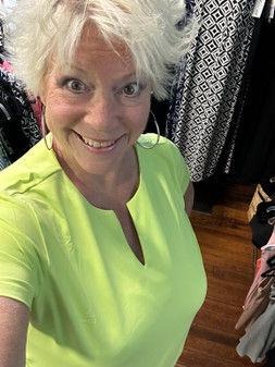 Top, Keyhole Short Sleeve Key Lime SPF 50 Coolant Fabric LuLu B 