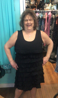 Dress, Sleeveless Ruffle Cha Cha Black SPF50 Coolant Fabric LuLu B 