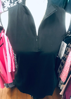 Top, Sleeveless 1/4 Zip Black LuLu B SPF 50 Top, Sleeveless 1/4 Zip Black LuLu B SPF 50