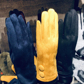 Gloves, Suede Like Mustard