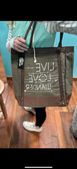 Purse, Tote Canvas Live Love Travel Purse, Tote Canvas Live Love Travel