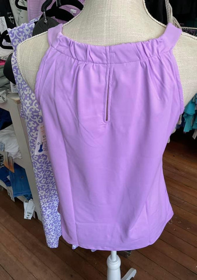 Top, MEDIUM LEFT Sleeveless Halter Style Lilac Coolant Fabric LuLu B 