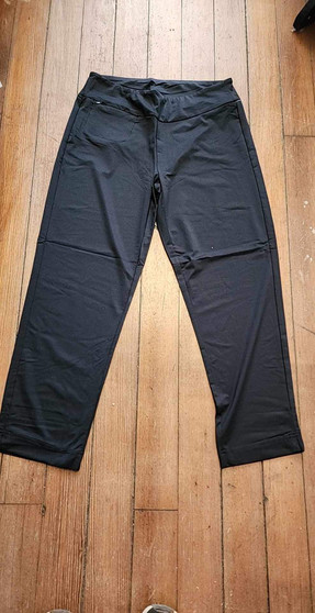 LuLu B Pants Hidden Pocket  Black Travel Coolant Fabric SPF