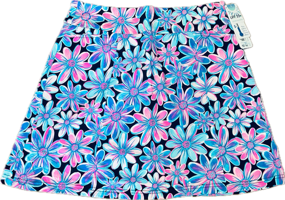 LuLu B Beachtime Skort,  B Phone Pocket Flower Power Blue Pink UPF 50