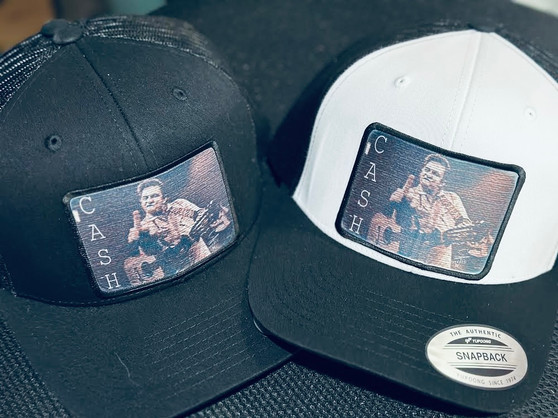 Baseball Trucker Cap,  Johnny Cash Middle Finger Snap Back All Black Baseball Trucker Cap,  Johnny Cash Middle Finger Snap Back All Black