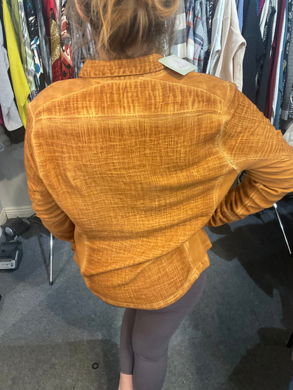 Shirt, Golden Saffron Button Up 