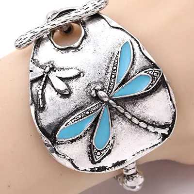 Bracelet, Dragonfly Toggle Turquoise 