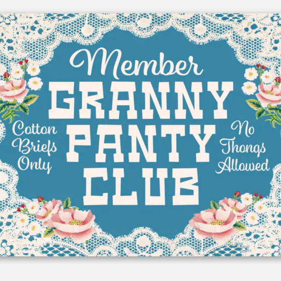 Sticker, Granny Pantie Club Granny Panties Underwear No Thongs