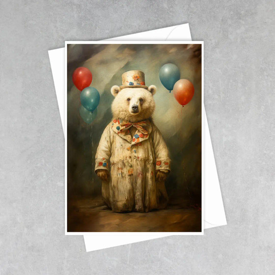 Card, Party Animal Bear Blank Inside