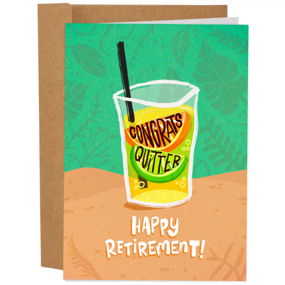 Card, Retirement Congrats Quitter Blank Inside