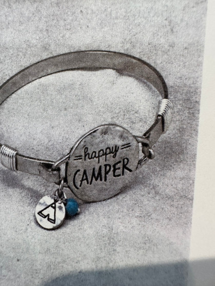 Bracelet, Happy Camper Silvertone