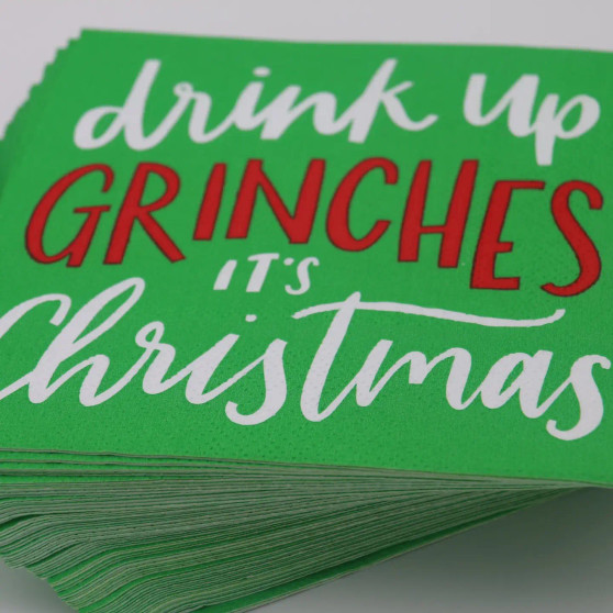 Napkins, Napkins Drink Up Grinches Christmas Holiday Grinch 20pk