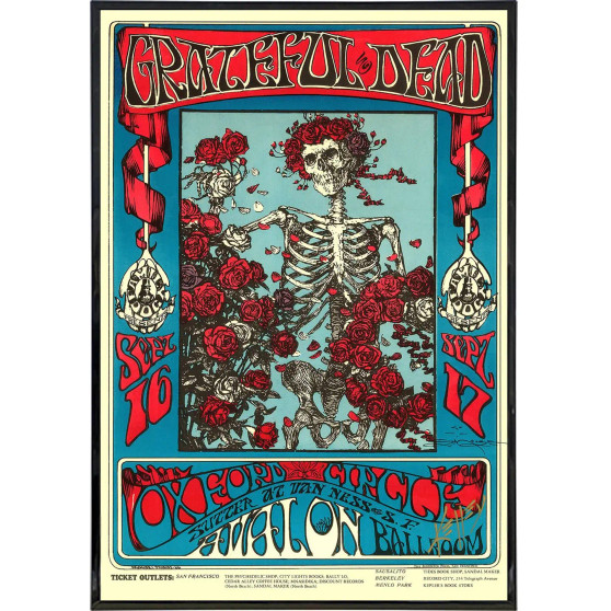 Art Print, Poster Grateful Dead 1966 Deadhead Woodstock 